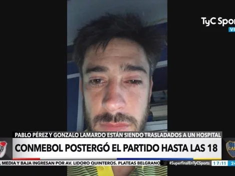 Pobre: foto de la cara de Pablo Pérez después del ataque de los hinchas de River