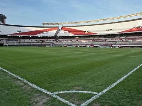 Todo listo: instalaron en el Monumental la tarima donde será coronado el campeón