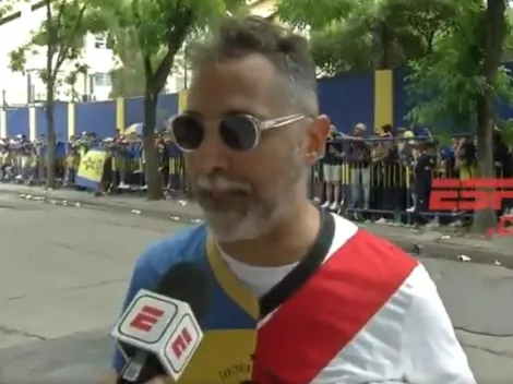 Esto no es Boca: el hincha que fue a La Bombonera con los colores de River