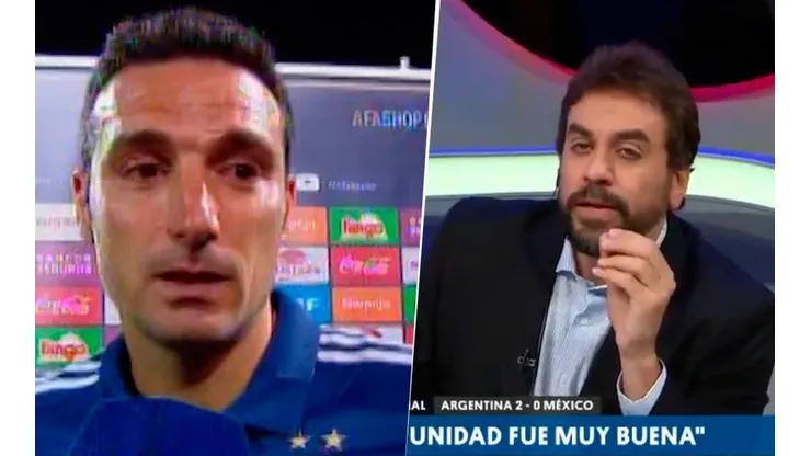 Distasio lo destruyó a Scaloni por su llanto: "¡Qué se va a emocionar!"