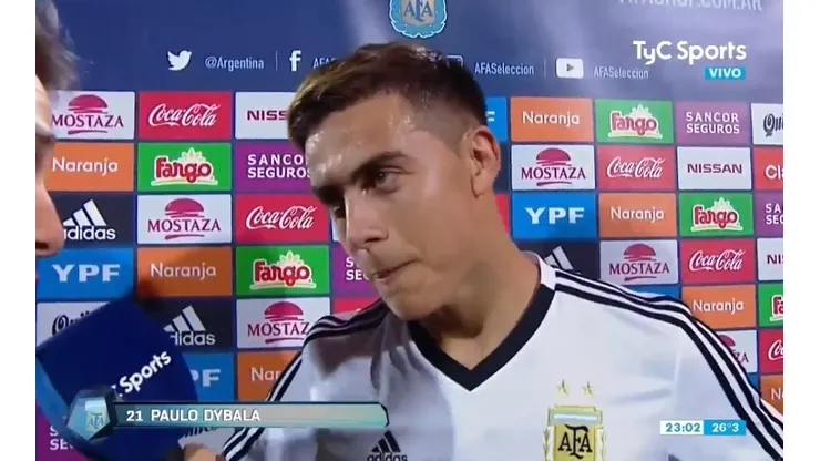 Paulo Dybala tras la victoria sobre México.