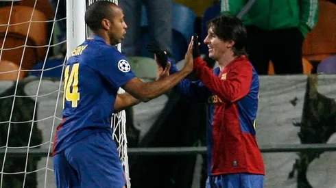 Henry y Messi, juntos en Barcelona.