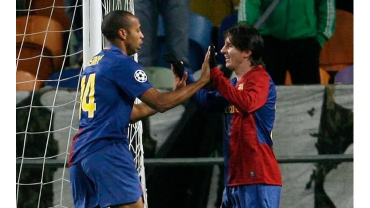 Henry y Messi, juntos en Barcelona.