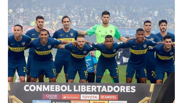El plantel de Boca en la Copa Libertadores.