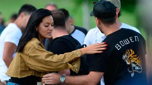 Oriana junto a la familia del cordobés en la práctica.