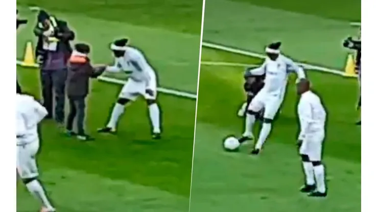 Saludar a un niño, tirar un lujo y levantar al público: Ronaldinho lo hizo todo en 10 segundos
