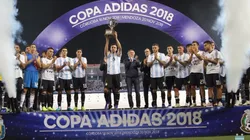 El capitán Nicolás Tagliafico levanta el trofeo.