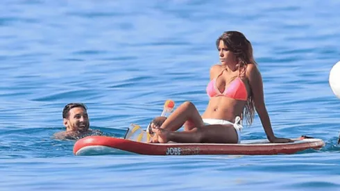 Lionel Messi junto a Antonella Roccuzzo.
