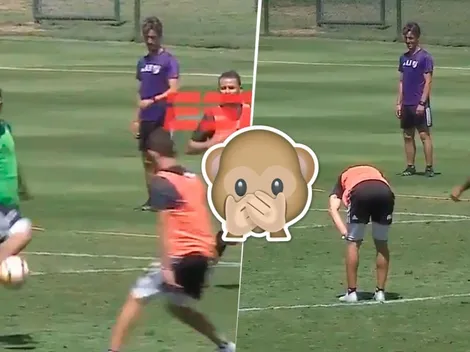 Con el Muñeco enfrente: el pelotazo de Pratto a Nahuel Gallardo en la práctica de River