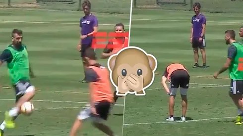 Con el Muñeco enfrente: el pelotazo de Pratto a Nahuel Gallardo en la práctica de River