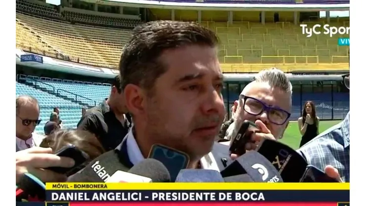 Angelici habló desde La Bombonera.