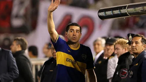 Román en su último partido en cancha de River.