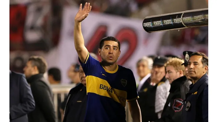 Román en su último partido en cancha de River.