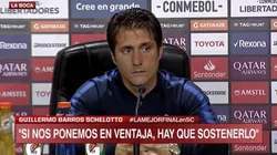Guillermo Barros Schelotto en conferencia de prensa.