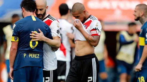 Foto de los jugadores de River y Boca.