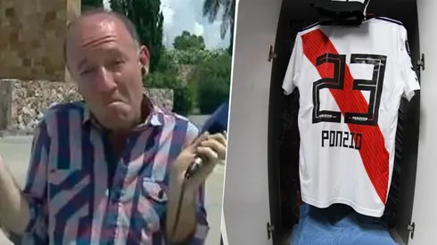 La camiseta de Ponzio, colgada.