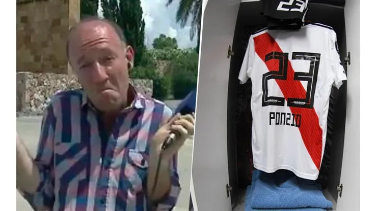La camiseta de Ponzio, colgada.