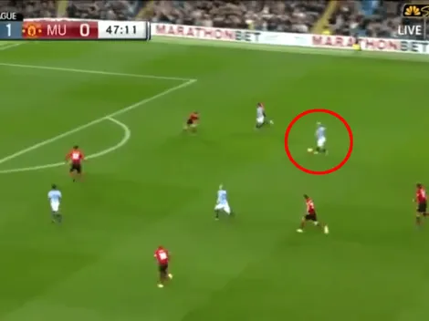 Agüero metió una linda pared y le rompió el arco al Manchester United