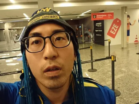 El japónes que viajó por 24 horas para el Boca-River ¡y ahora se tiene que volver!