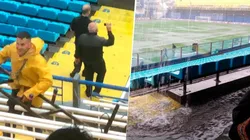 La cancha de Boca, en serios problemas.