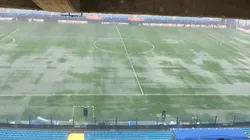 Así luce el campo de juego de la Bombonera.