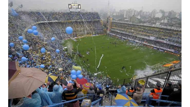 La Bombonera con lluvia en 2010.