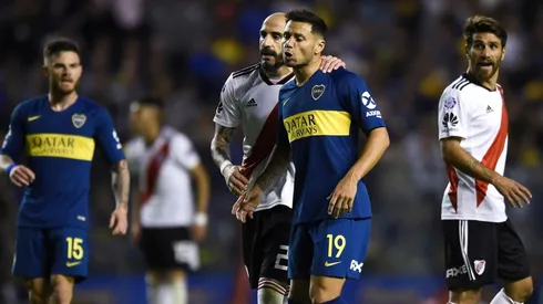Foto de los jugadores de Boca y River en la Libertadores.