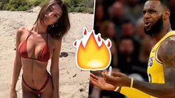 Emily Ratajkowski fue a ver a Lebron James y todo el estadio se volteó a verla