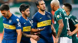 Foto de los jugadores de Boca ante Palmeiras.