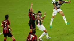 Atlético Paranaense vs Fluminense por la Copa Sudamericana.