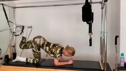 Daniela, en plena gimnasia.