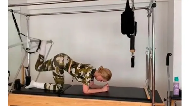 Daniela, en plena gimnasia.