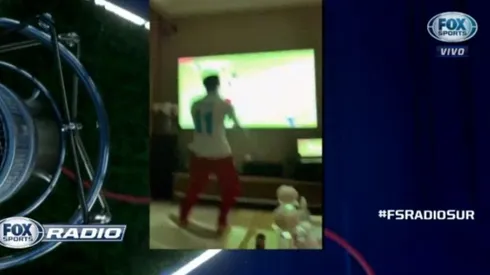 Un hincha más: el video de Driussi festejando el penal del Pity Martínez