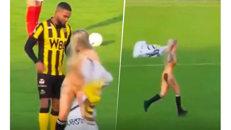 Video: le pagaron para que invada el campo de juego desnuda y ella le bailó a un jugador