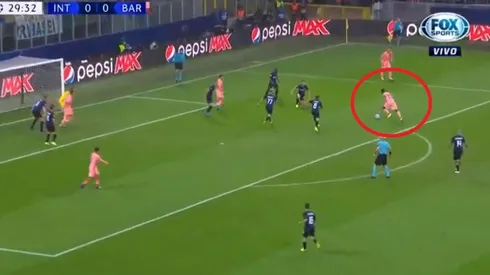 Dembélé enganchó en el área y dejó en ridículo a dos jugadores del Inter