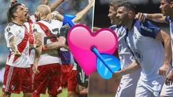 Foto de los jugadores de River e Independiente.