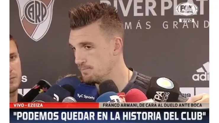 Armani le respondió a Boca por la prohibición a River para decorar el vestuario