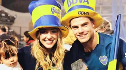 Nandez y Sarah, festejando en La Bombonera.