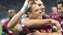 Foto del gol de CHicharito Hernández.