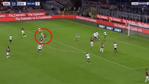 Foto captura del gol de Milan.