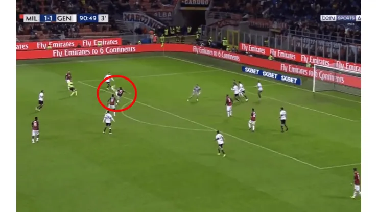Foto captura del gol de Milan.