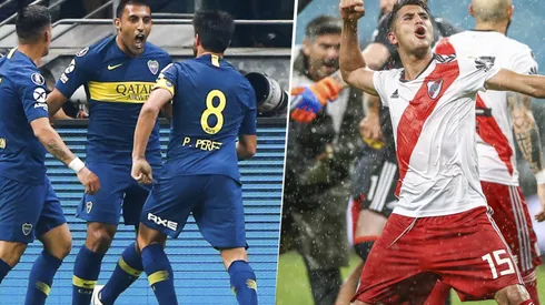 Foto de los jugadores de Boca y River.