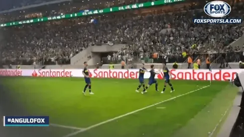 Foto de los jugadores de Boca celebrando en Brasil.