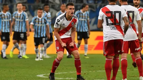 Foto del choque entre Gremio y River por la Libertadores.