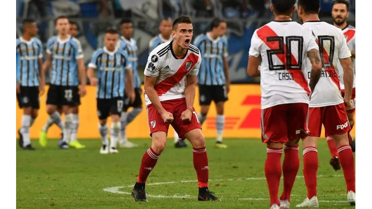 Foto del choque entre Gremio y River por la Libertadores.