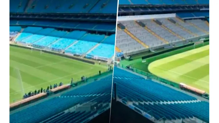 Así está centro del campo de juego de la cancha de Gremio a horas de enfrentar a River