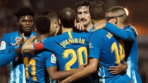 Festejo de gol de Atlético Madrid.