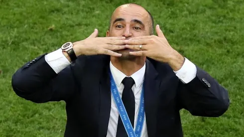 Martínez, celebrando el tercer puesto en Rusia 2018.