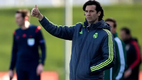 Santiago Solari trabajando en Real Madrid.