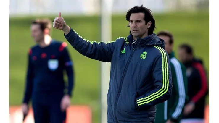 Santiago Solari trabajando en Real Madrid.